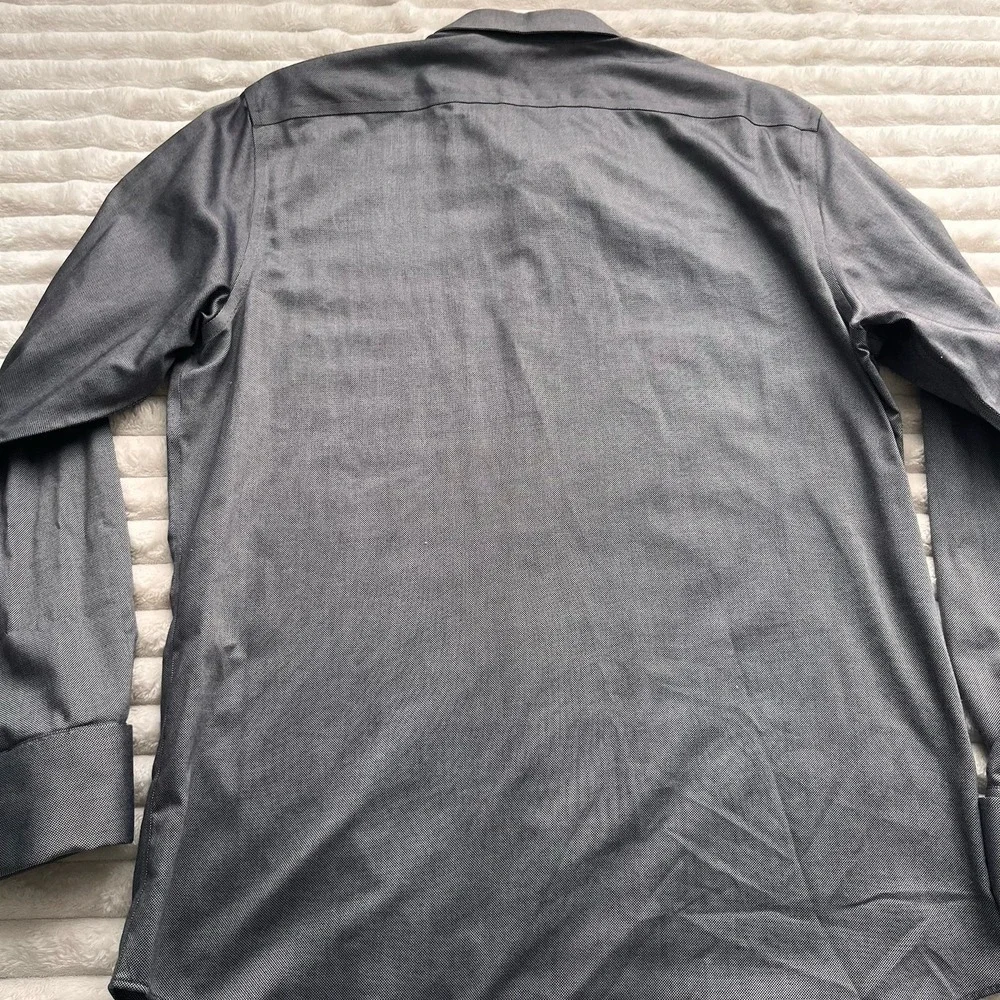 Banana Republic button up Mens Large Non-Iron Slim Fit Cotton Oxford Gray office